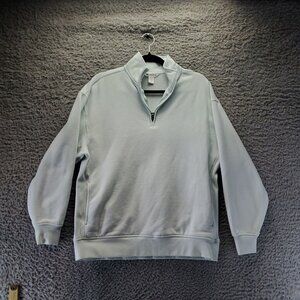 Athleta Top Womens Small Blue 1/4 Zip Pullover Fleece Sweatshirt Activewear